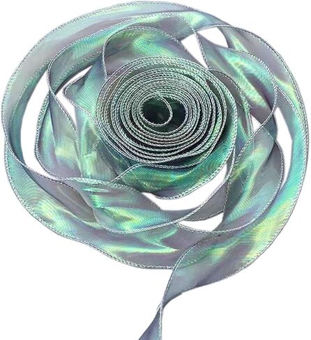 4 Rolls 10 Yard Iridescent Sheer Wired Organza Ribbon Shimmer Chiffon Curling Ribbon for Floral Bouquets,Gift Wrapping for Valentine's Wedding Christmas Party Decor (1.57inch,White) in Saudi Arabia