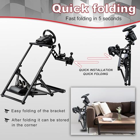 حامل عجلة سباق Supllueer G29 X على شكل X قابل للطي مثبت مسبقًا مع فتحة ثابتة تناسب Logitech G920 G923، Thrustmaster T248 T300RS T150 T80 حامل عجلة القيادة القابل للتعديل باستثناء حامل عجلة القيادة الإلكترونية in Kuwait