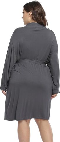 رداء حمام نسائي ناعم بمقاس كبير من نسيج مودال للحوامل، رداء كيمونو قصير، ملابس نوم خفيفة الوزن in Kuwait