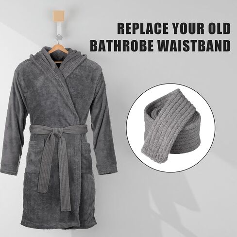 Robe Belt Replacement, 71in x 1.6in Unisex Bathrobe Belt Replacement Terry Cloth Hotel Bathrobe Waist Belt Soft Pajamas Belt in Saudi Arabia