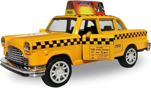 12 حزمة: سيارة تاكسي NYC موديل الخمسينيات من طراز Diecast، 5 بوصات سحب صفراء كلاسيكية ذات مربعات لعبة معدنية مصبوبة in Saudi Arabia
