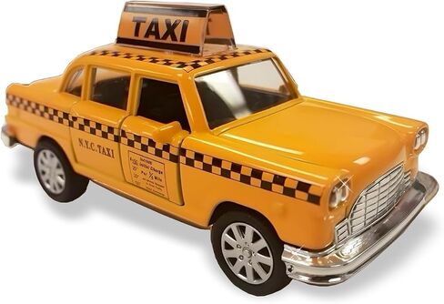 12 حزمة: سيارة تاكسي NYC موديل الخمسينيات من طراز Diecast، 5 بوصات سحب صفراء كلاسيكية ذات مربعات لعبة معدنية مصبوبة in Saudi Arabia