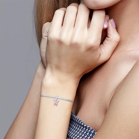 Parmuz 925 Sterling Silver Charms for Bracelets and Necklaces Gold Cross Butterfly Star Moon Cute Cat Dog Evil Eye Lucky Bracelet Beads Aesthetic Peandant for woman in Saudi Arabia