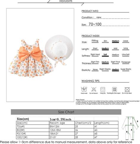 Camidy Infant Baby Girl Polka Dots Bowknot Dress Sleeveless Sundress with Straw Hat in Saudi Arabia