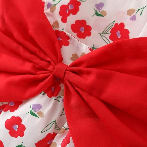Camidy Infant Baby Girl Polka Dots Bowknot Dress Sleeveless Sundress with Straw Hat in Saudi Arabia