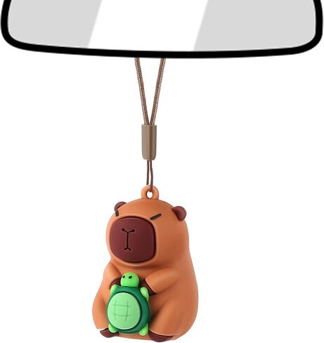 Simgoing Capybara اكسسوارات السيارات الجمالية مرآة السيارة زخرفة معلقة يتأرجح ديكور السيارة الداخلي سيارة الديكور الحيوان كابيبارا قلادة للنساء الرجال المراهقين شاحنة مرآة الرؤية الخلفية in Saudi Arabia