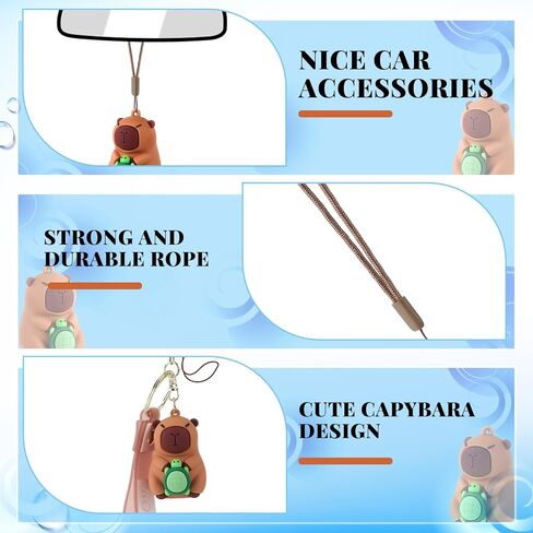 Simgoing Capybara اكسسوارات السيارات الجمالية مرآة السيارة زخرفة معلقة يتأرجح ديكور السيارة الداخلي سيارة الديكور الحيوان كابيبارا قلادة للنساء الرجال المراهقين شاحنة مرآة الرؤية الخلفية in Saudi Arabia