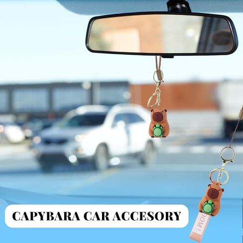 Simgoing Capybara اكسسوارات السيارات الجمالية مرآة السيارة زخرفة معلقة يتأرجح ديكور السيارة الداخلي سيارة الديكور الحيوان كابيبارا قلادة للنساء الرجال المراهقين شاحنة مرآة الرؤية الخلفية in Saudi Arabia