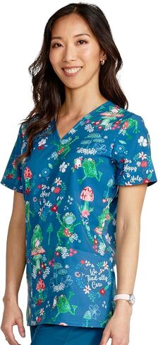 Cherokee Prints Women Scrubs Top V-Neck Print CK671 in Saudi Arabia