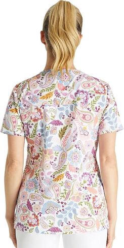 Cherokee Prints Women Scrubs Top V-Neck Print CK671 in Saudi Arabia