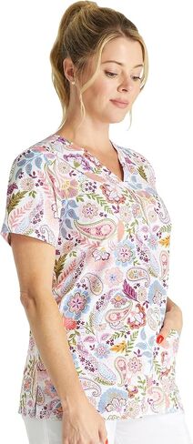 Cherokee Prints Women Scrubs Top V-Neck Print CK671 in Saudi Arabia