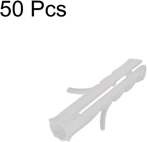Uxcell 5x25mm البلاستيك توسيع أنبوب البراغي العمود الإطار المثبتات الأبيض 50pcs in Saudi Arabia