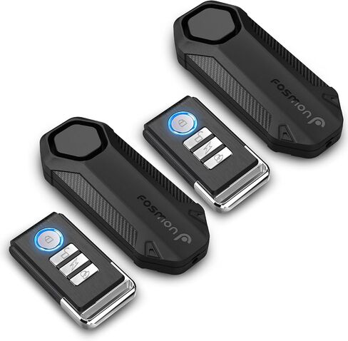 Fosmon Anti Theft Bike Alarm with Remote (2-Pack), Vibration Motion Sensor Bicycle Alarm, Waterproof 113dB Vehicle Security Alarm System, Wireless Siren for E-Bike, Motorcycle, Scooter, Cart, Trailer in Saudi Arabia