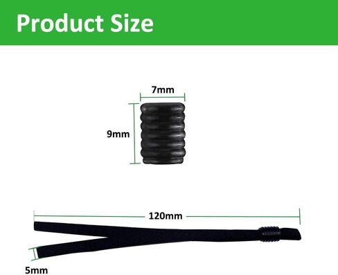 Adjustable Elastic Band Cord String Straps for Mask Sewing, Extra Long 24cm, 50 Pieces Ear Loops for Making Masks Stretchy Rope with Lock Buckle-Black in Saudi Arabia