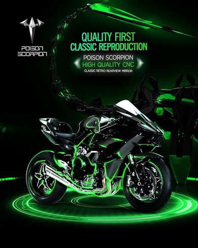 مرايا جانبية للدراجة النارية | السم العقرب المقود مرآة الرؤية الخلفية للطي الجانب الأسود متوافق مع FZ1 FZ6 FZ6R FZ07 FZ09 FZ10 MT07 MT09 MT10 TMAX500 XC155 XJ6 XSR700 XSR900 YP400 YZF600R in Kuwait
