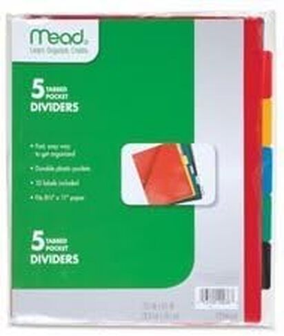 5 Tabbed Pocket Dividers (Pack of 5) in Saudi Arabia