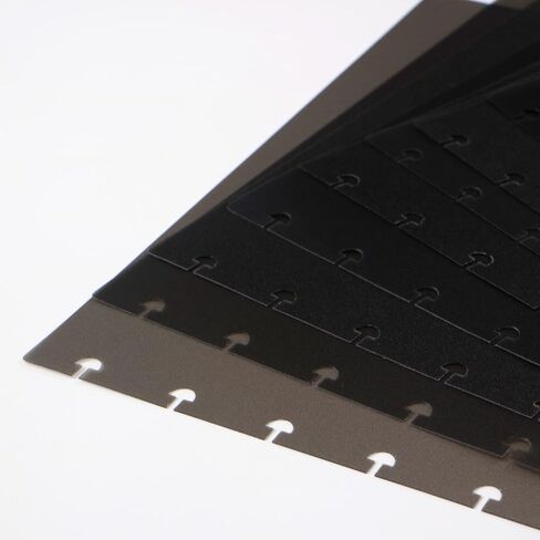 فواصل مؤشر بولي بيندر، فواصل دفتر الملاحظات Discbound لـ 11 قرصًا من المخططين الكلاسيكيين السعيدين، فواصل فواصل Discbound، فواصل مؤشر Tab Binder، أسود شبه شفاف (4 مجموعات، 22 ورقة في المجموع) in Kuwait