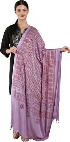 Hare Ram Hare Krishna Prayer Shawl from Banaras | Poly Cotton Religious Clothes in Saudi Arabia