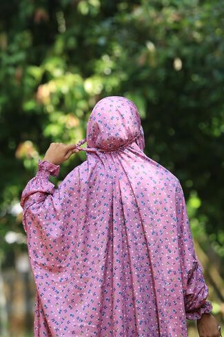 فستان صلاة إسلامي للنساء من SAWB - مقاس موحد، فستان إسلامي مع حجاب، جلباب/نيسكاراكوبايام/نماز خيمار/ملابس صلاة نقاب خيمار، ملابس صلاة إسلامية فاخرة، لون زهري أرجواني ساطع in Saudi Arabia