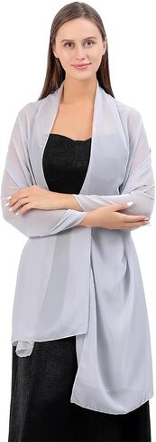 وشاح نسائي شالات لفستان السهرة شال شيفون ناعم أنيق الباشمينا أوشحة الزفاف in Kuwait