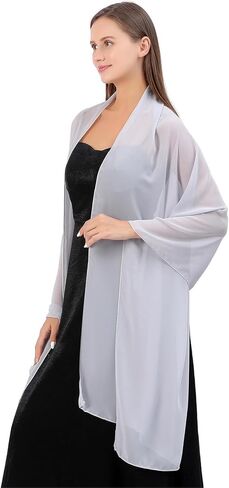 وشاح نسائي شالات لفستان السهرة شال شيفون ناعم أنيق الباشمينا أوشحة الزفاف in Kuwait