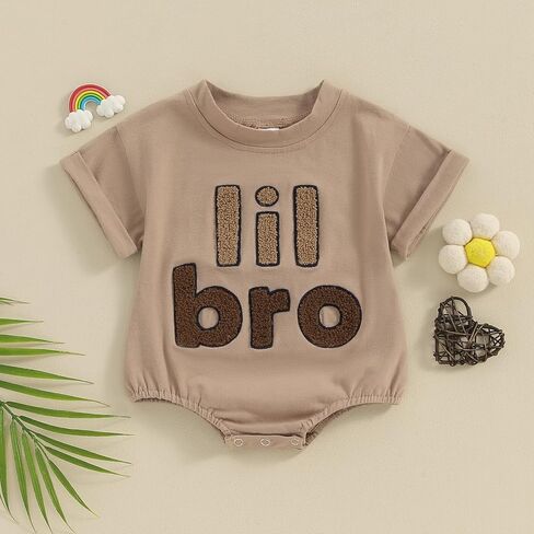 Sprifallbaby بذلة صيفية للأطفال حديثي الولادة بأكمام قصيرة مطرزة بأحرف مطبوعة، ملابس للأطفال الرضع من الأولاد والبنات in Kuwait