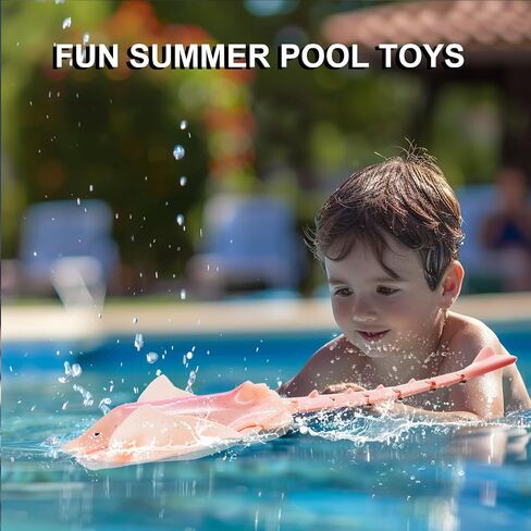 Pool Toys Remote Control Stingray Diving into Water High Simulation Robot Manta ray Fish Rechargeable Battery Remote Control Bathtub Summer Pool Toys Great Gift RC Boat for 8-12 Year Kids Blue in Saudi Arabia