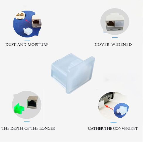 10pcs RJ45 Jack Dust Cover, Cap, Protector,Plastic RJ45 A Female Anti-Dust Plug Ethernet Hub Port Protector for RJ45 Female Port（Blue） in Saudi Arabia