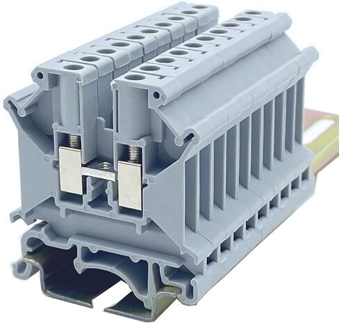 Erayco UK5N-GR DIN كتلة طرفية للسكك الحديدية، مشبك لولبي، 600 فولت 30 أمبير 30-10AWG، عبوة من 100 قطعة in Kuwait