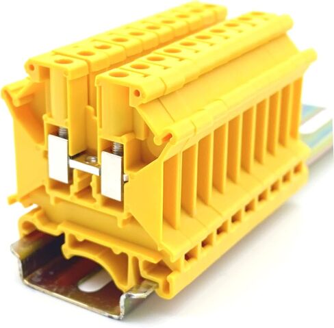 Erayco UK5N-GR DIN كتلة طرفية للسكك الحديدية، مشبك لولبي، 600 فولت 30 أمبير 30-10AWG، عبوة من 100 قطعة in Kuwait