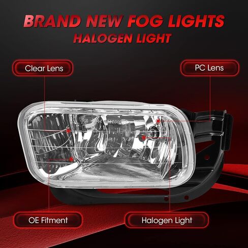 استبدال مجموعة مصابيح الضباب WEZEMLIGHT لـ 2009-2012 دودج رام 1500 2010-2018 دودج رام 2500 3500 شاحنة بيك اب مع مصابيح هالوجين H10 12 فولت 42 وات - زوج واحد in Kuwait