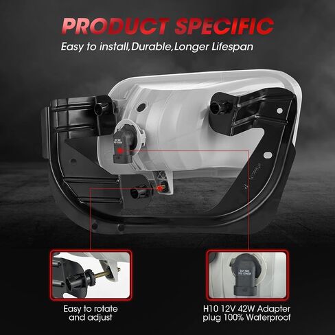 استبدال مجموعة مصابيح الضباب WEZEMLIGHT لـ 2009-2012 دودج رام 1500 2010-2018 دودج رام 2500 3500 شاحنة بيك اب مع مصابيح هالوجين H10 12 فولت 42 وات - زوج واحد in Kuwait