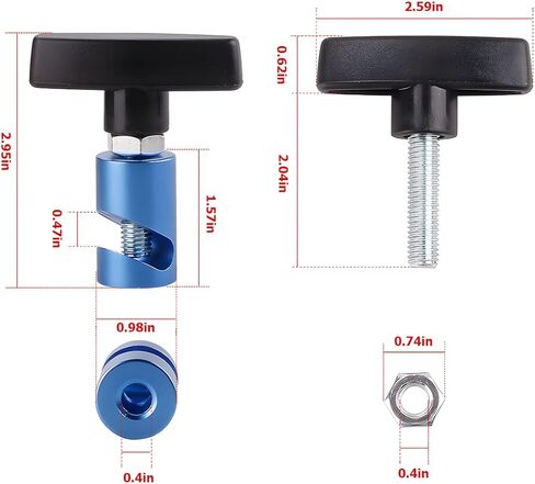 XINLIYA مشبك دعم رفع السيارة، مشابك تثبيت غطاء محرك السيارة مع قلب نحاسي، مثبت سدادة دعامة الصدمات لغطاء السيارة، أدوات قياس فجوة قابس الشرارة، عالمية لمعظم المركبات (أحمر) in Kuwait
