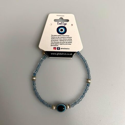 VIE Evil Eye Bracelet, White Beads in Saudi Arabia