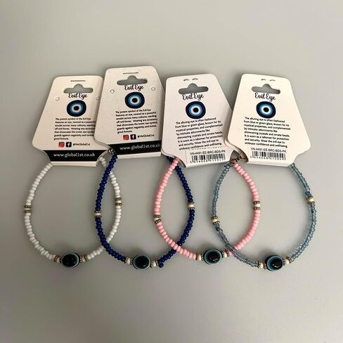 VIE Evil Eye Bracelet, White Beads in Saudi Arabia