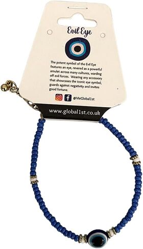 VIE Evil Eye Bracelet, White Beads in Saudi Arabia
