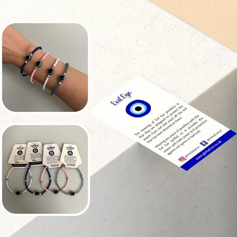 VIE Evil Eye Bracelet, White Beads in Saudi Arabia