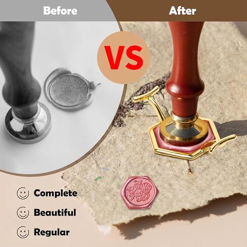 قالب ختم الشمع المعدني، قالب ختم الشمع الذهبي من لوكسيف، قالب دائري على شكل زهرة مربعة الشكل سداسي الشكل على شكل قلب، قالب معدني لختم الشمع مع حصيرة السيليكون، 28 قطعة من ملصقات الشمع للمغلف، البطاقة، التغليف (3) in Kuwait