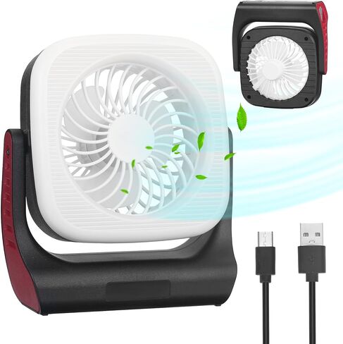 فانوس تخييم محمول قابل لإعادة الشحن مع مروحة سقف، مروحة خيمة تعمل ببطارية USB مع ضوء LED وبنك طاقة لطوارئ الأعاصير، سيارة RV SUV للتخييم، وصيد الأسماك، ومعدات التخييم التي يجب اقتناؤها in Kuwait