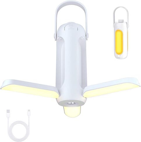 Pluralla Camping Lantern 720LM مع تصميم مصباح يدوي، مصباح تخييم LED قابل لإعادة الشحن 10000 مللي أمبير في الساعة، وقت تشغيل 11 ساعة، عاكس الضوء قابل للنشر متعدد الوظائف للتخييم للإعصار والطوارئ والسفر - رمادي in Kuwait