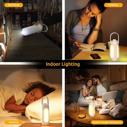 Pluralla Camping Lantern 720LM مع تصميم مصباح يدوي، مصباح تخييم LED قابل لإعادة الشحن 10000 مللي أمبير في الساعة، وقت تشغيل 11 ساعة، عاكس الضوء قابل للنشر متعدد الوظائف للتخييم للإعصار والطوارئ والسفر - رمادي in Kuwait