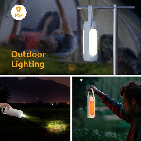 Pluralla Camping Lantern 720LM مع تصميم مصباح يدوي، مصباح تخييم LED قابل لإعادة الشحن 10000 مللي أمبير في الساعة، وقت تشغيل 11 ساعة، عاكس الضوء قابل للنشر متعدد الوظائف للتخييم للإعصار والطوارئ والسفر - رمادي in Kuwait