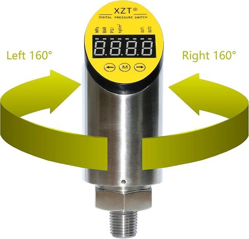 مقياس الضغط الرقمي XZT 10000PSI، جهاز التحكم في الضغط، مفتاح الضغط مع موصل NPT1/4، الطاقة 24VDC (10000PSI) in Kuwait