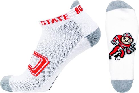 NCAA Ohio State Buckeyes Men's Footie Socks, Gray Heel/Toe in Saudi Arabia