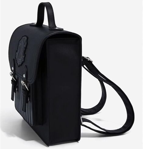 Addams nevermore leather nylon backpack Christmas gifts Role Playing daypack Black New in Saudi Arabia