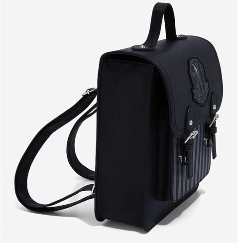 Addams nevermore leather nylon backpack Christmas gifts Role Playing daypack Black New in Saudi Arabia