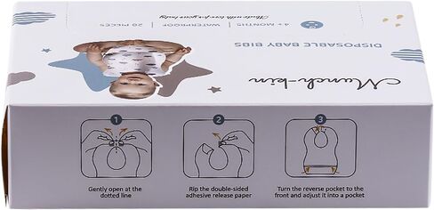 مريلة أطفال للاستعمال مرة واحدة للأولاد والبنات، مقاومة للتسرب، لالتقاط الفتات، مريلة للسفر والاستخدام الخارجي (20 قطعة) in Saudi Arabia