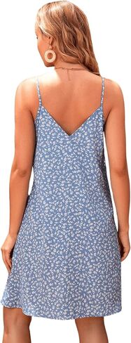 Verdusa Women's Maternity Floral Print V Neck Spaghetti Strap A Line Cami Dress in Saudi Arabia