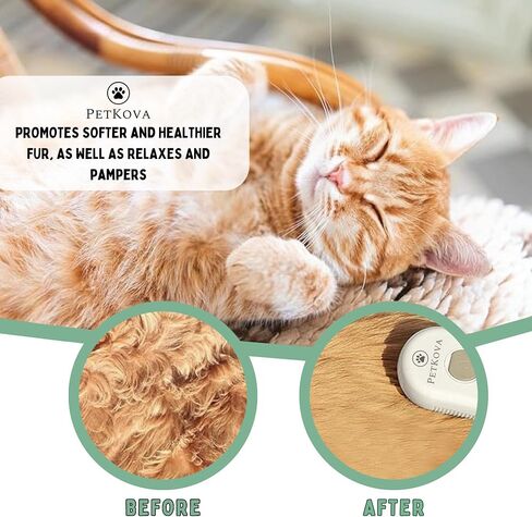 Petkova Pet Steamy Mist Brush Steam Pet Brush for Pet Hair 3-IN-1 Steamy Cat Brush Grooming Brush for Dogs Steam Brush for Cats Remove Flying Fur in Saudi Arabia