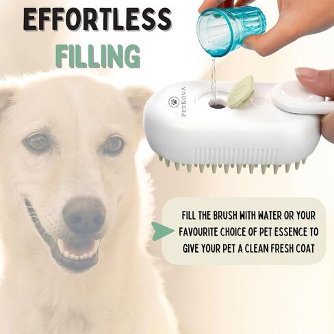 Petkova Pet Steamy Mist Brush Steam Pet Brush for Pet Hair 3-IN-1 Steamy Cat Brush Grooming Brush for Dogs Steam Brush for Cats Remove Flying Fur in Saudi Arabia